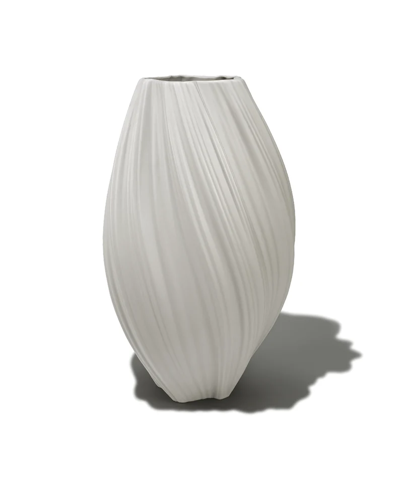 Längliche Keramik Vase Weiß | Flora
