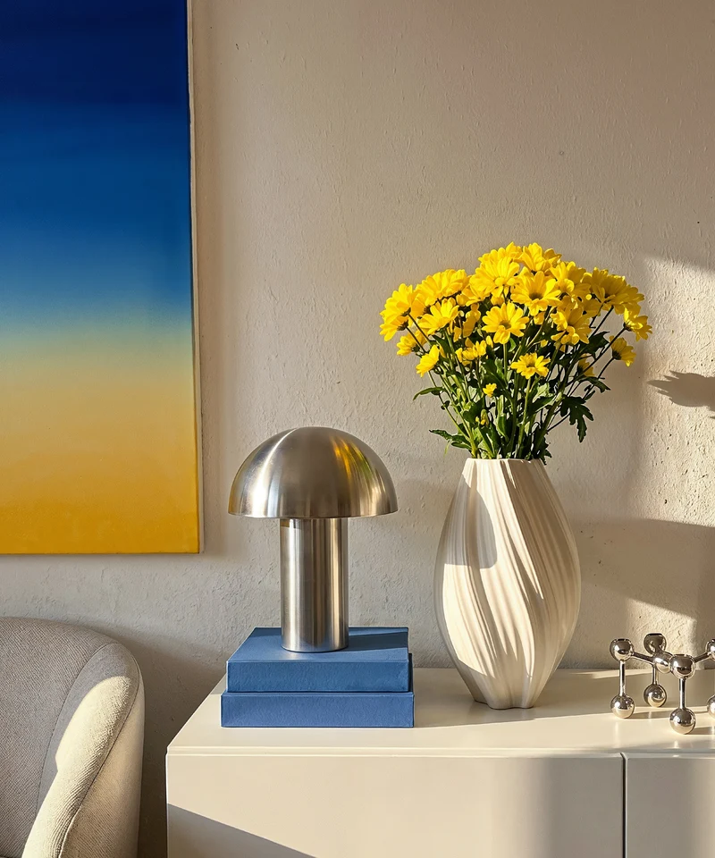 Längliche Keramik Vase Weiß | Flora