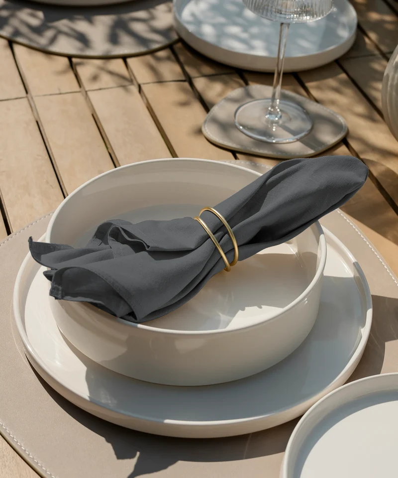 Graue Servietten 6er Set | Kyla