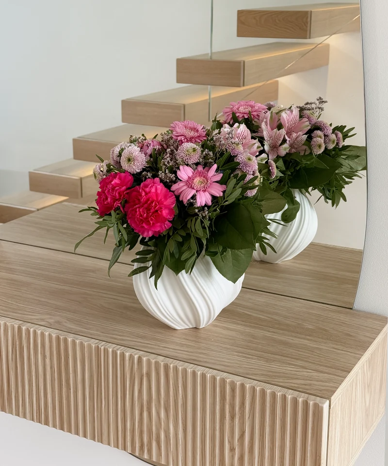 Kleine Keramik Vase in Cremeweiß | Flora
