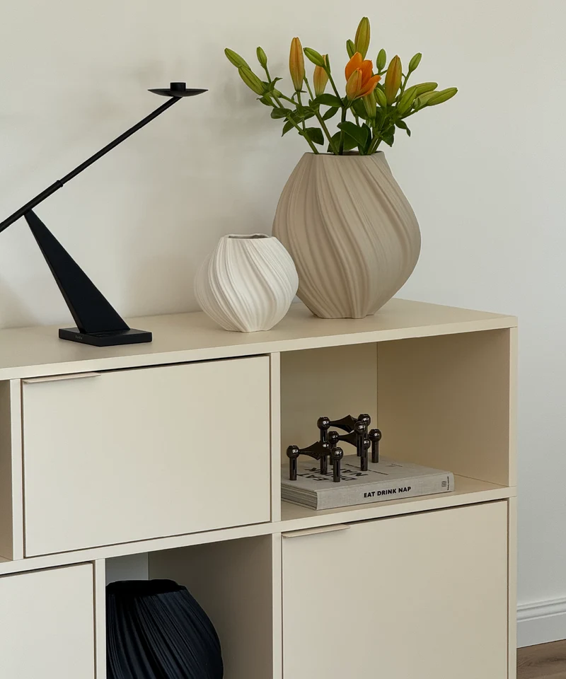 Kleine Keramik Vase in Cremeweiß | Flora