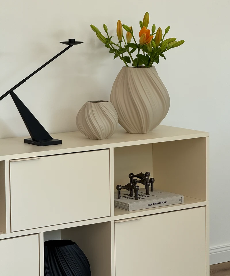 Kleine Keramik Vase in Beige | Flora