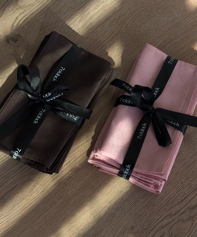 Dunkelbraune Servietten 6er Set | Kyla