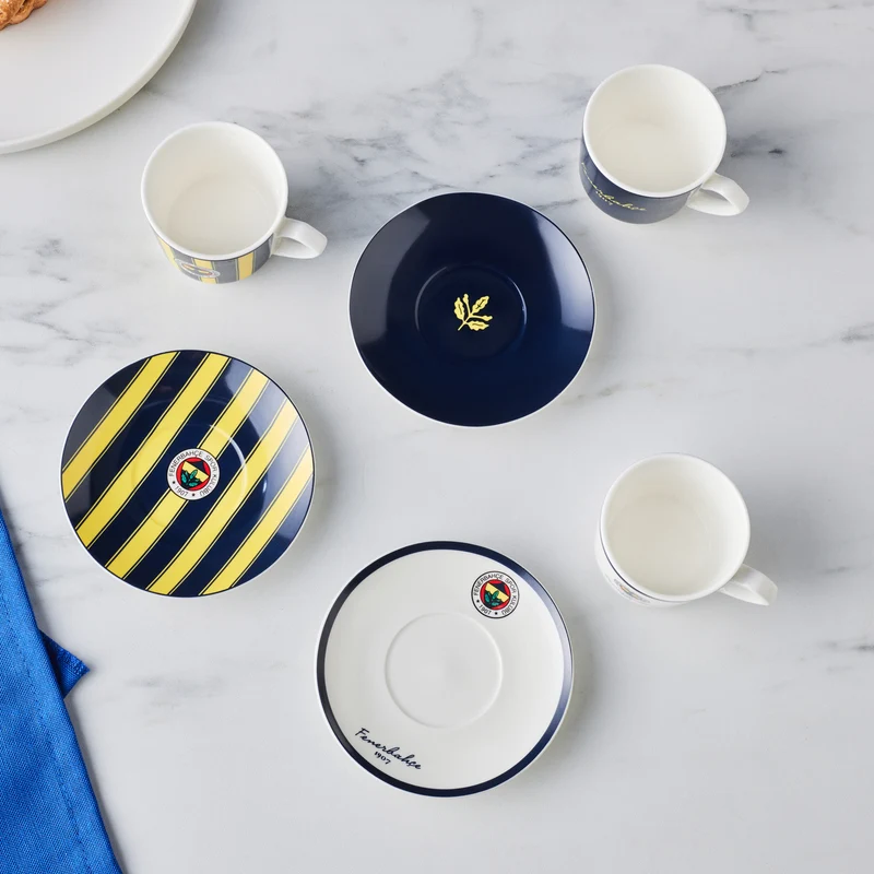 Karaca x Fenerbahçe Lizenziertes 6-Personen-Kaffeetassen-Set 80 ml