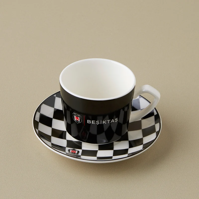 Karaca x Beşiktaş Lizenziertes 6-Personen-Kaffeetassen-Set 80 ml