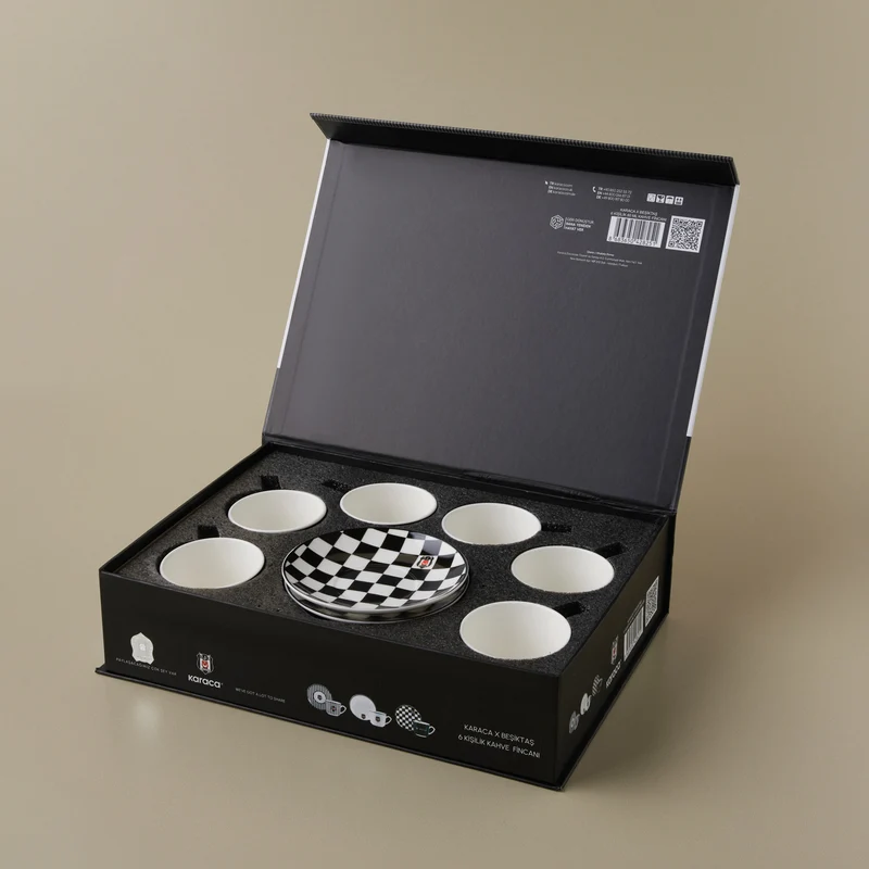 Karaca x Beşiktaş Lizenziertes 6-Personen-Kaffeetassen-Set 80 ml