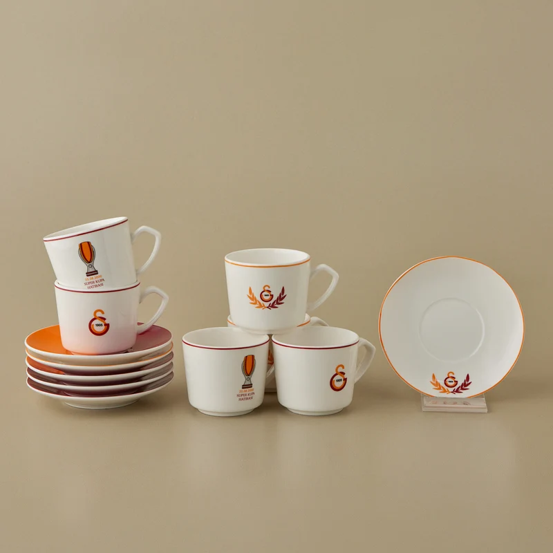 Karaca x Galatasaray Lizenziertes 6-Personen-Kaffeetassen-Set 80 ml