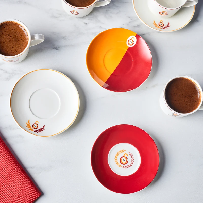Karaca x Galatasaray Lizenziertes 6-Personen-Kaffeetassen-Set 80 ml