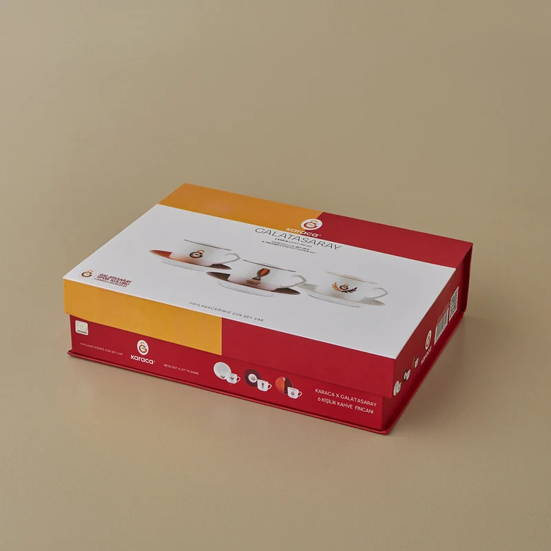 Karaca x Galatasaray Lizenziertes 6-Personen-Kaffeetassen-Set 80 ml
