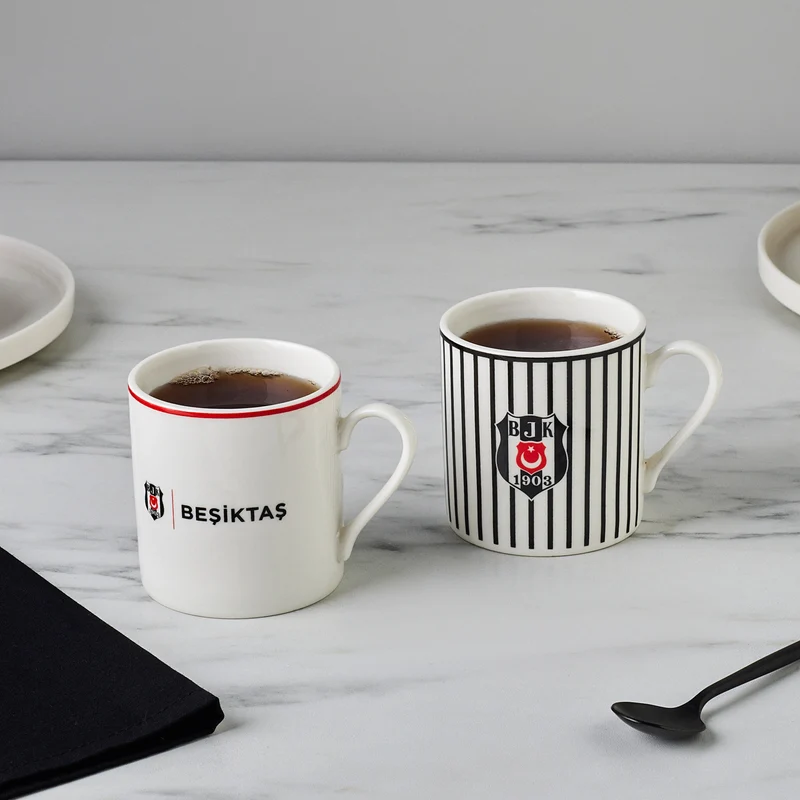 Karaca x Beşiktaş Lizenziertes 2-Personen-Teetassen-Set, 230ML