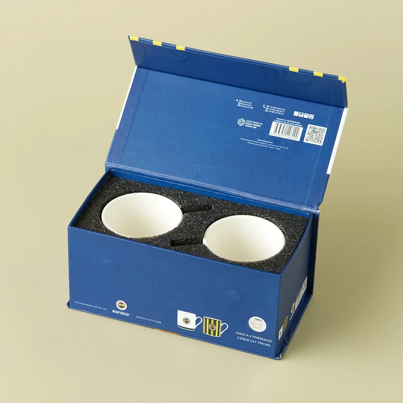 Karaca x Fenerbahçe Lizenziertes 2-Personen-Teetassen-Set, 230ML