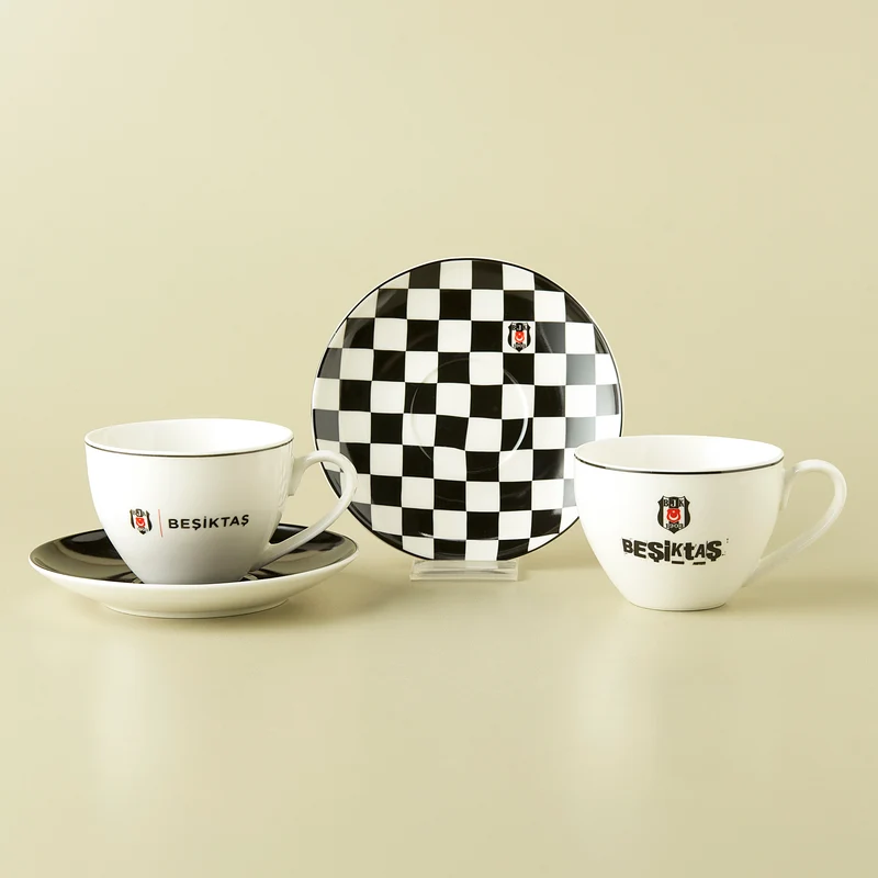Karaca x Beşiktaş Lizenziertes 2-Personen-Teetassen-Set, 220ML