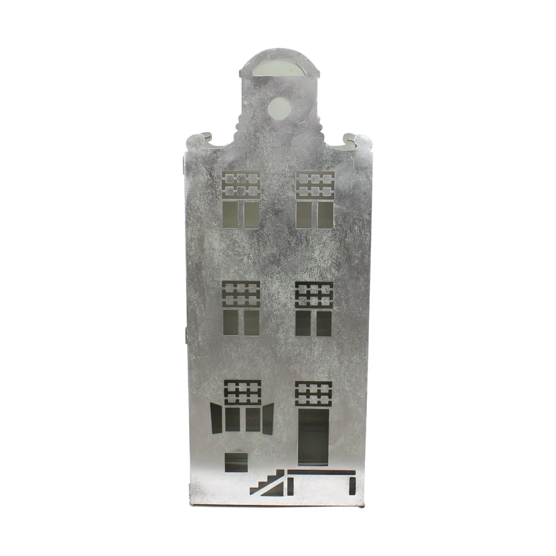 Statue house metal 29x46x118cm Silver