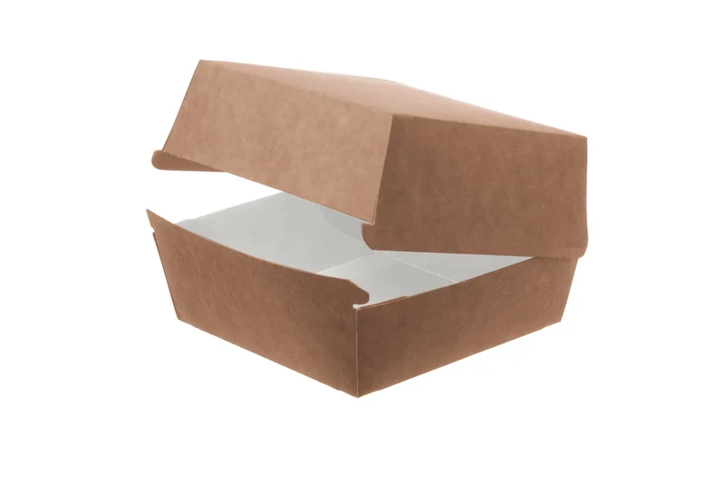 Hamburger-Boxen, Frischfaser, 110x110x80mm, braun