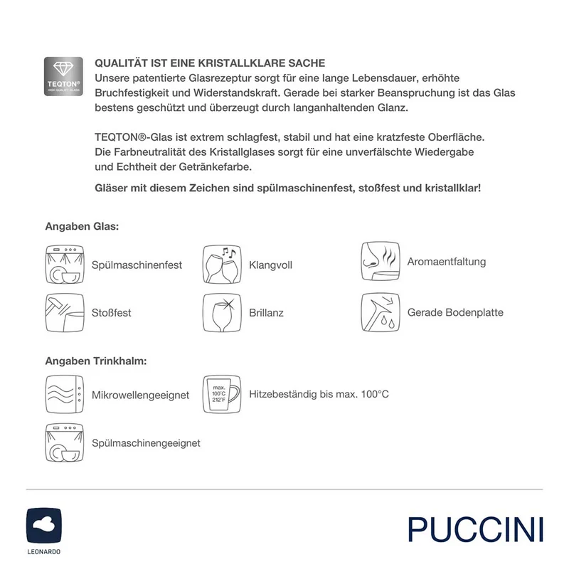 Sektglas Geschenkset PUCCINI 5-teilig 280 ml mit persönlicher Gravur