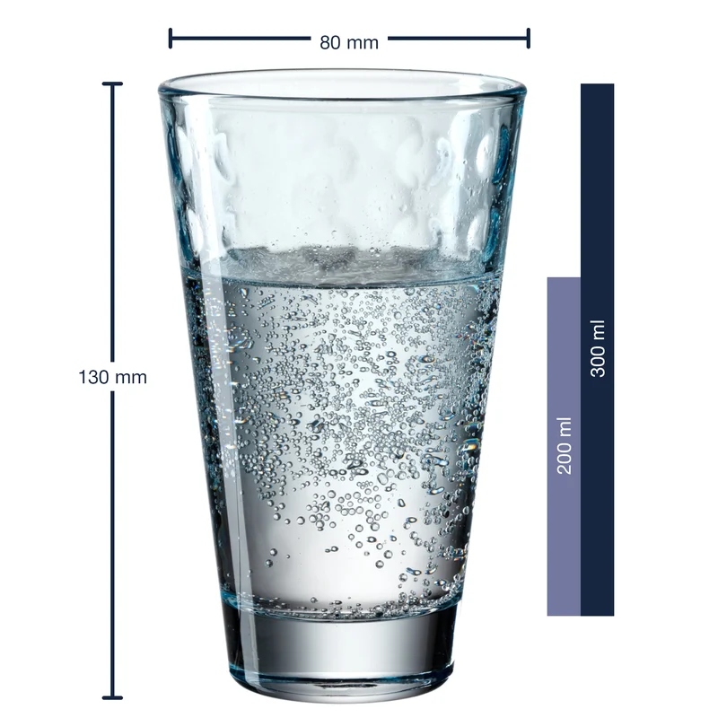 Trinkglas OPTIC 300 ml hellblau 6er-Set