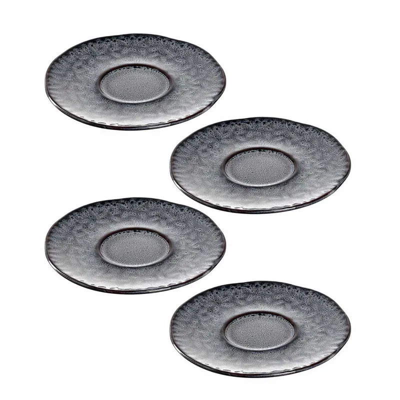Keramikuntertasse MATERA 11 cm anthrazit 4er-Set