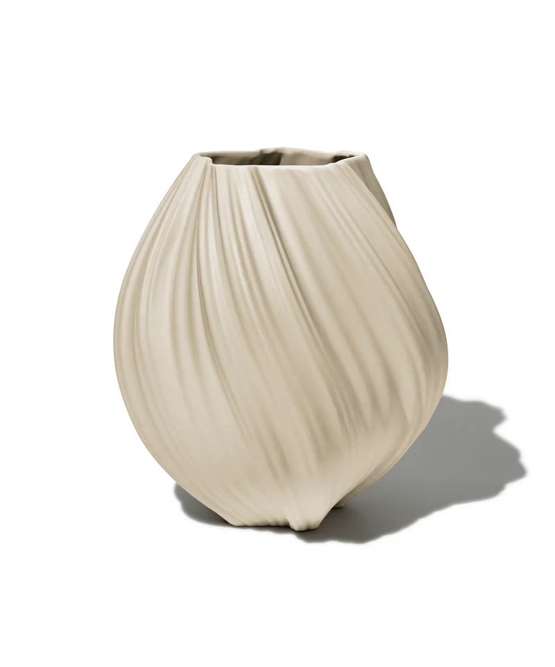 Große Keramik Vase in Beige | Flora