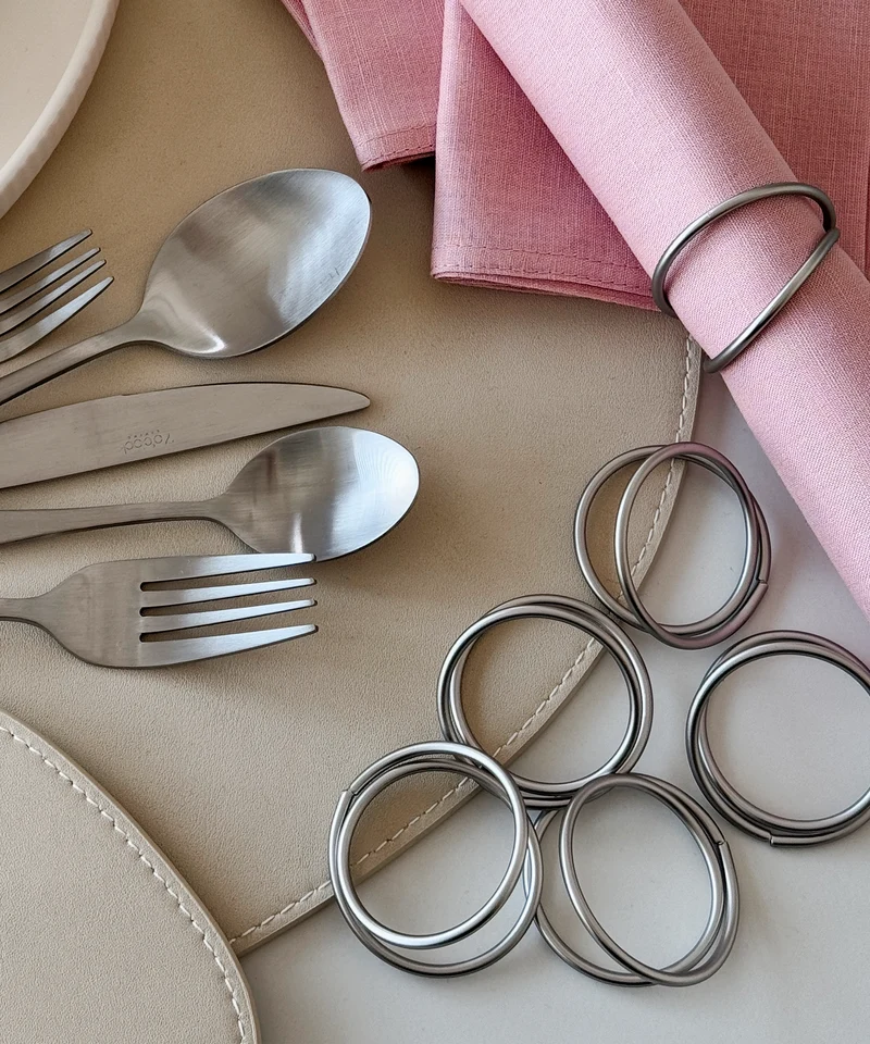 Serviettenringe Silber 6er Set | Rina