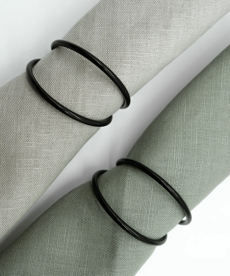 Serviettenringe Schwarz 6er Set | Rina