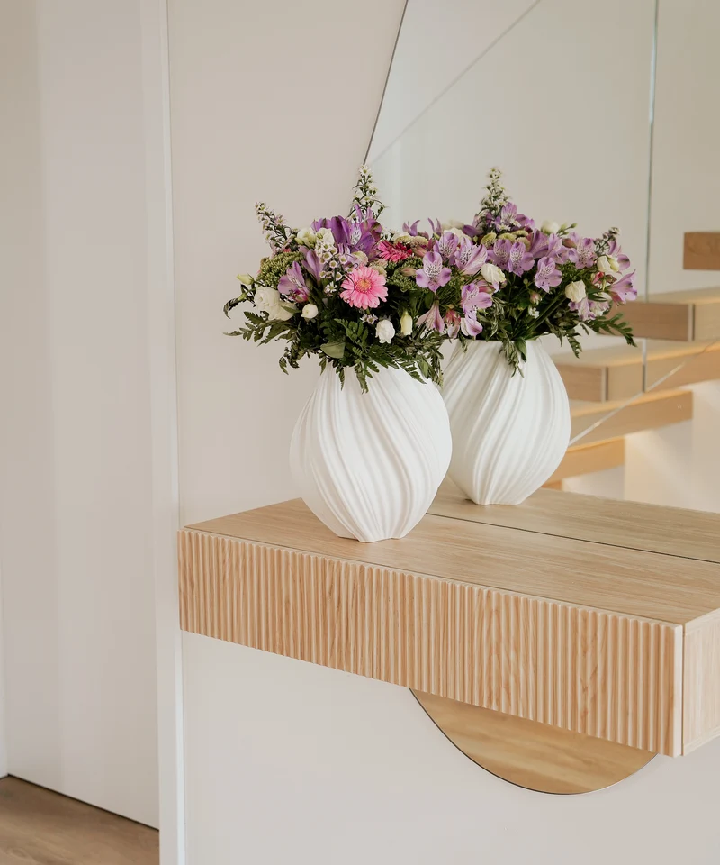 Große Keramik Vase Cremeweiß | Flora