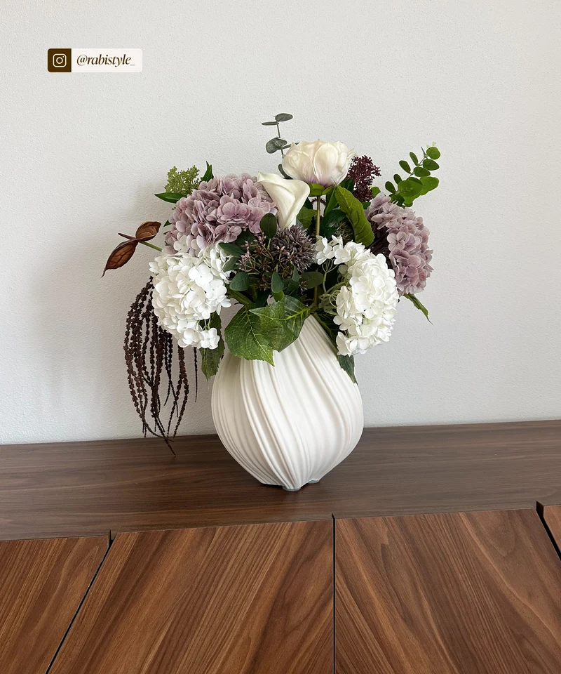 Große Keramik Vase Cremeweiß | Flora