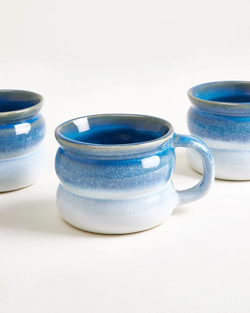 Ombra Tasse klein bubble dunkelblau hellblau 6er-Set