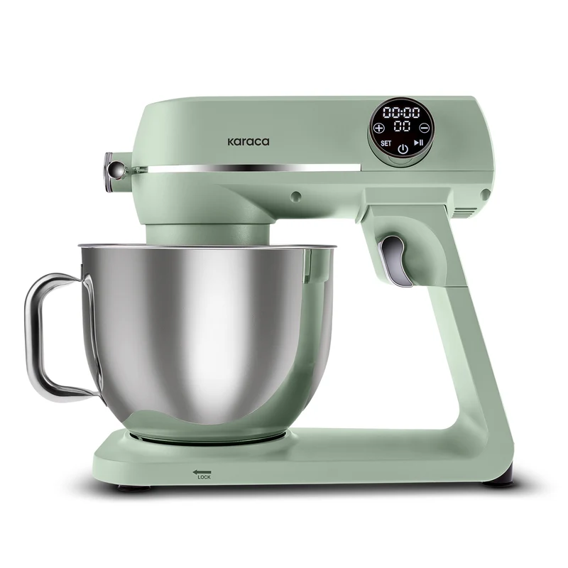 Karaca Multichef Artisan Standmixer mit Digitaldisplay, Gusseisen, Mint, 1800W, 7L