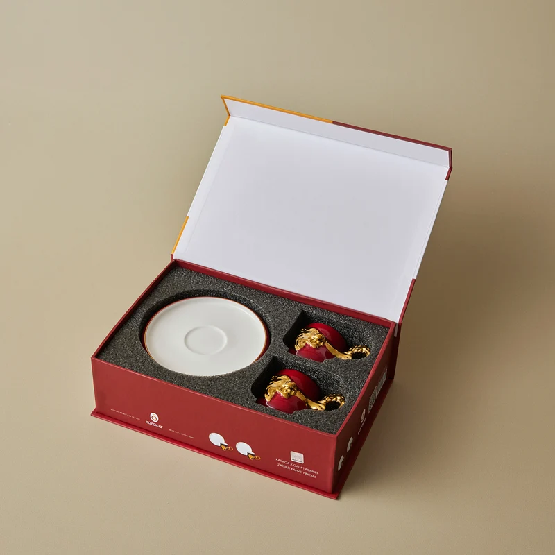 Karaca x Galatasaray Lizenziertes 2-teiliges Kaffeetassen-Set, 90ML