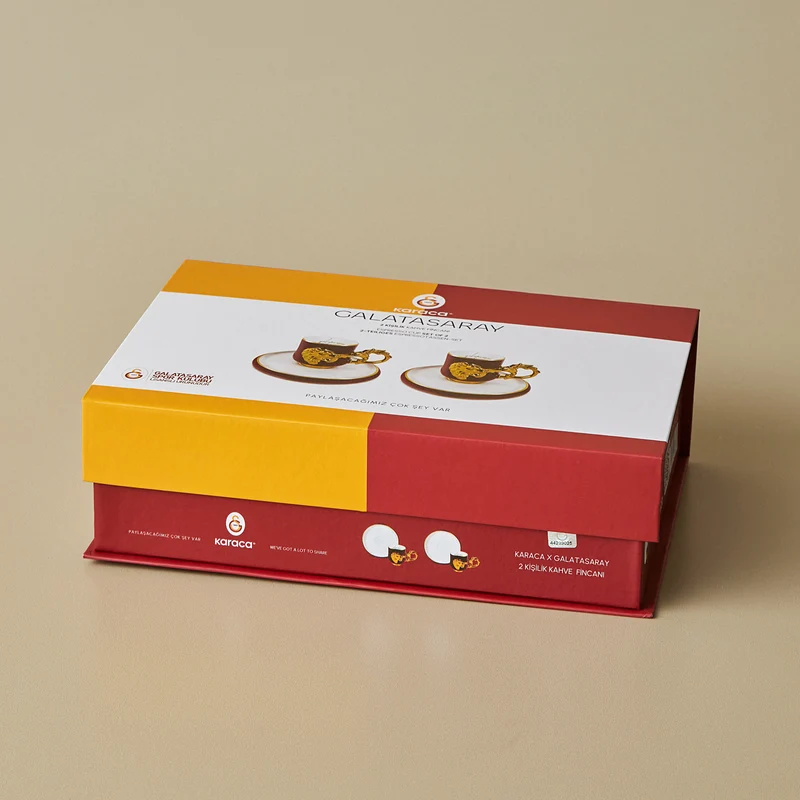 Karaca x Galatasaray Lizenziertes 2-teiliges Kaffeetassen-Set, 90ML