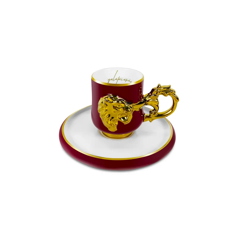 Karaca x Galatasaray Lizenziertes 2-teiliges Kaffeetassen-Set, 90ML
