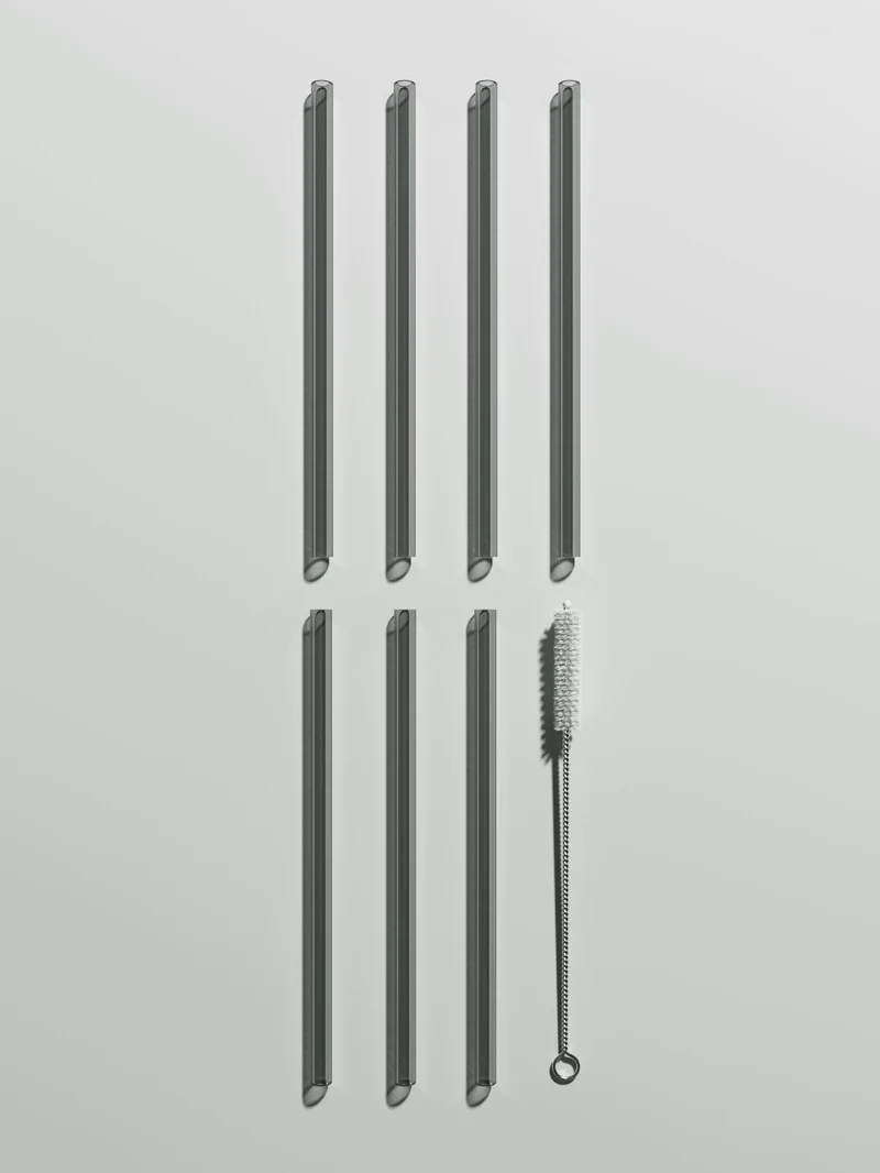 Straws & Cleaning Stick Set, grey
