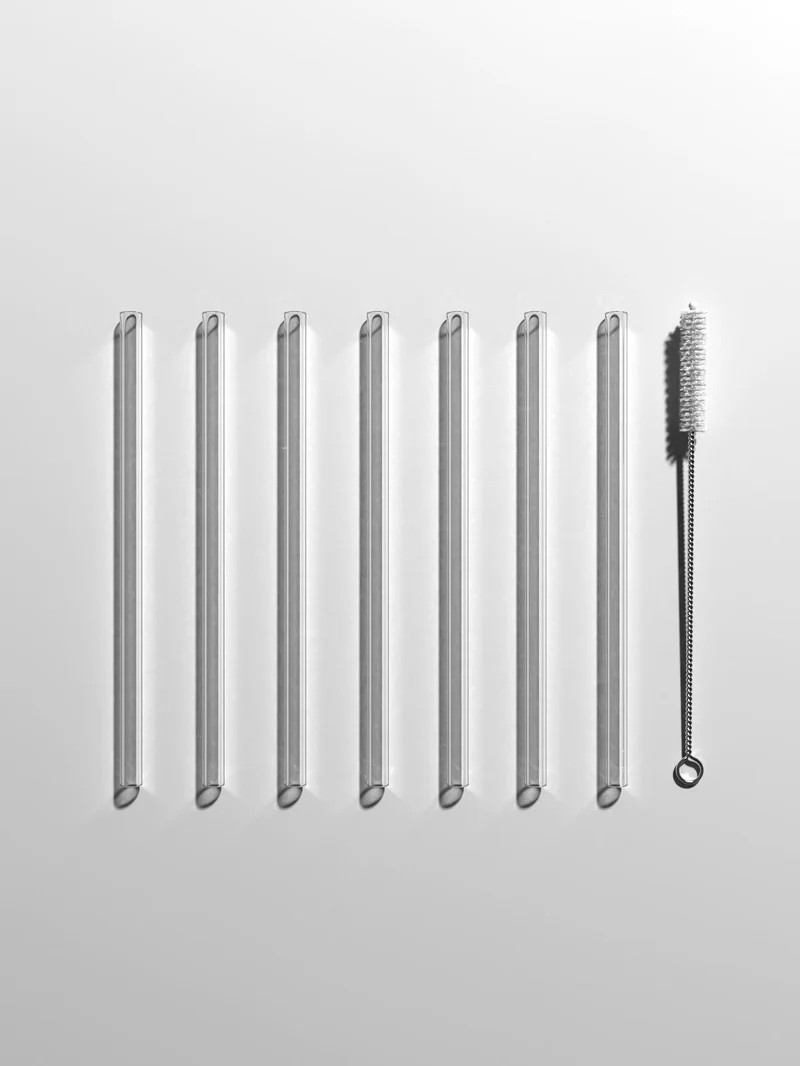 Straws & Cleaning Stick Set, clear