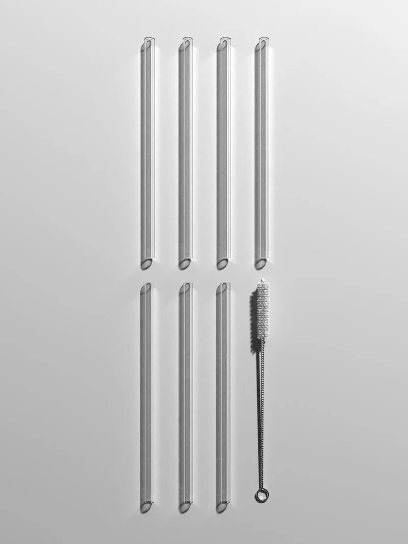 Straws & Cleaning Stick Set, clear