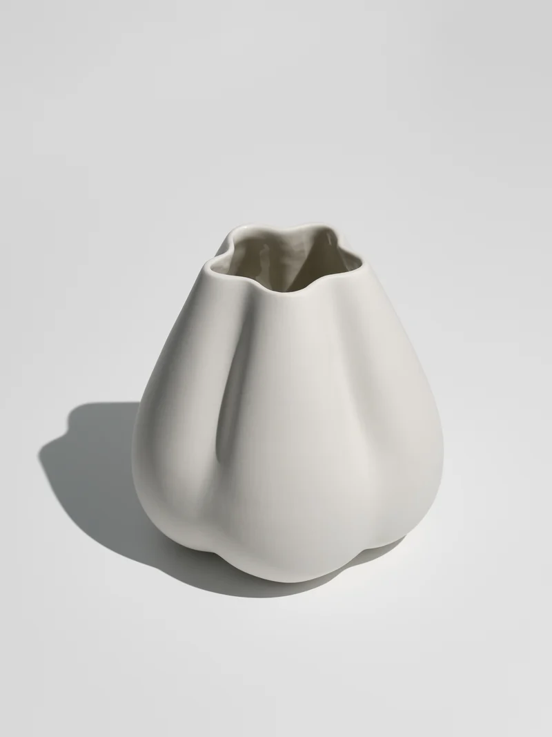 Dumpling Vase, white, matte finish
