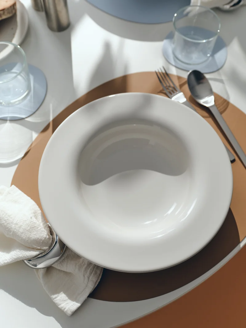 Placemats, brown/ creamwhite, set of 2