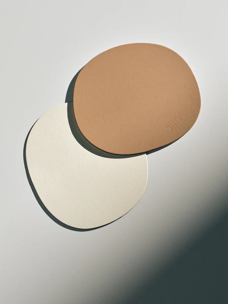 Glass Coasters, brown/ creamwhite, set of 2