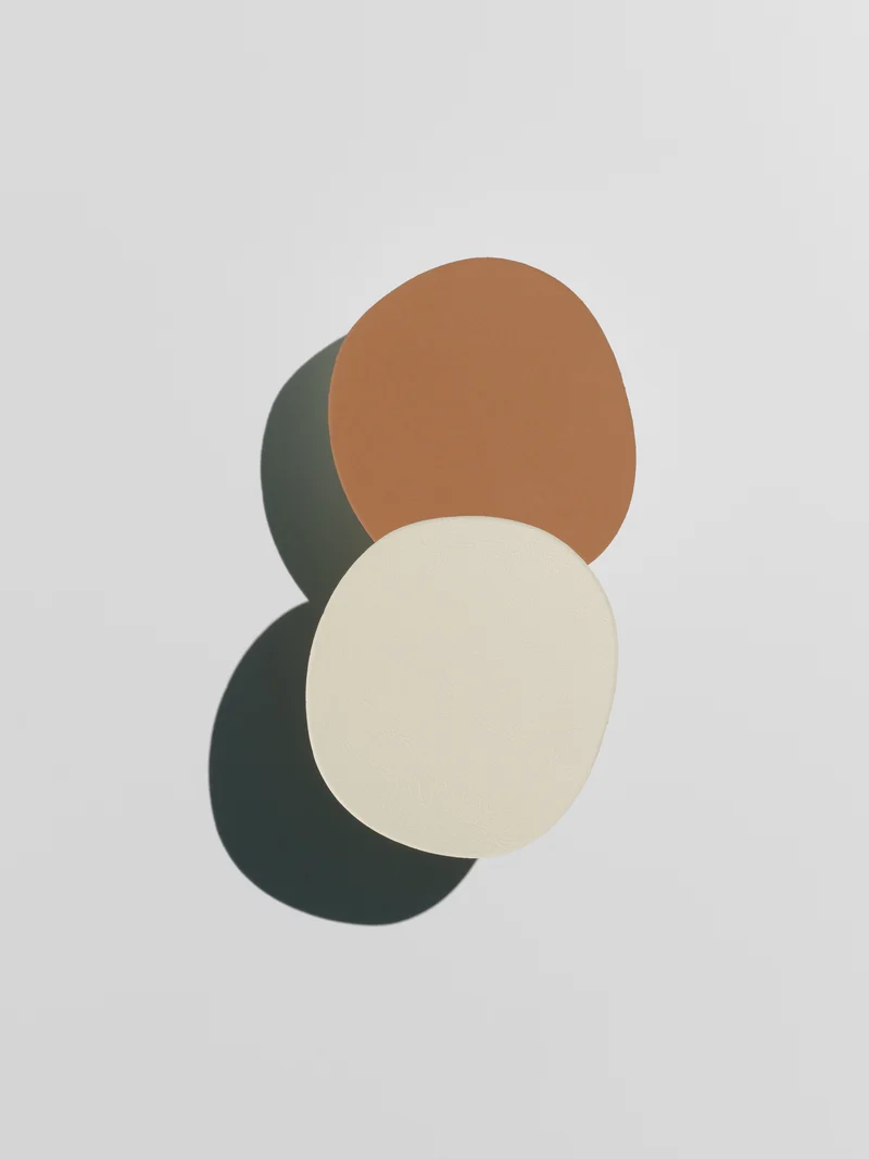 Glass Coasters, brown/ creamwhite, set of 2