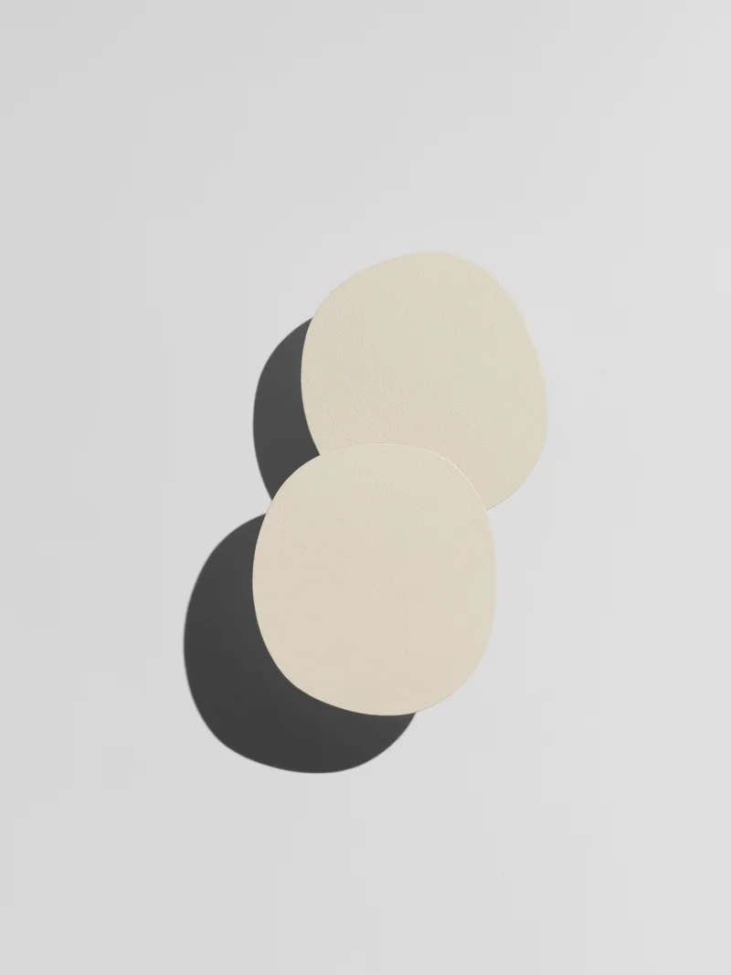Glass Coasters, brown/ creamwhite, set of 2