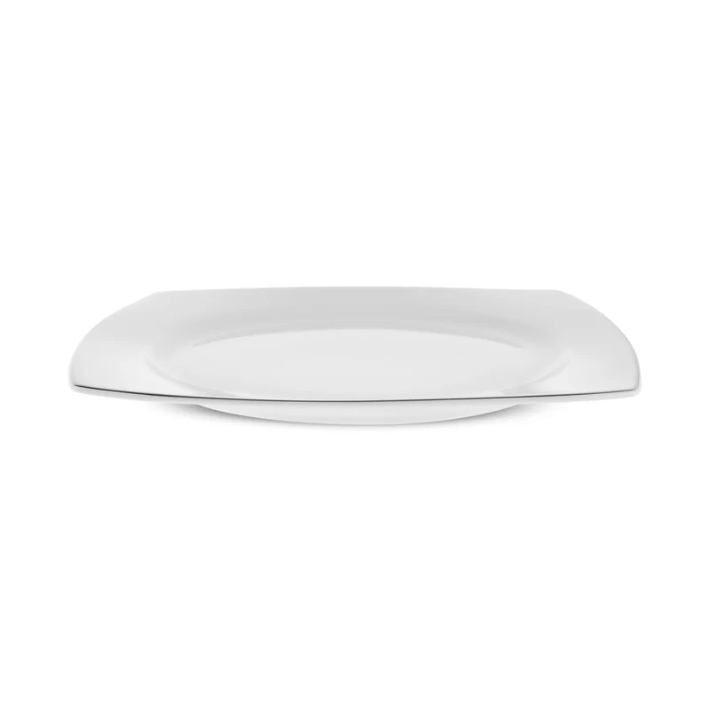 Karaca Square Bone Mensa 52-teiliges 12-Personen-Geschirrset, Platin