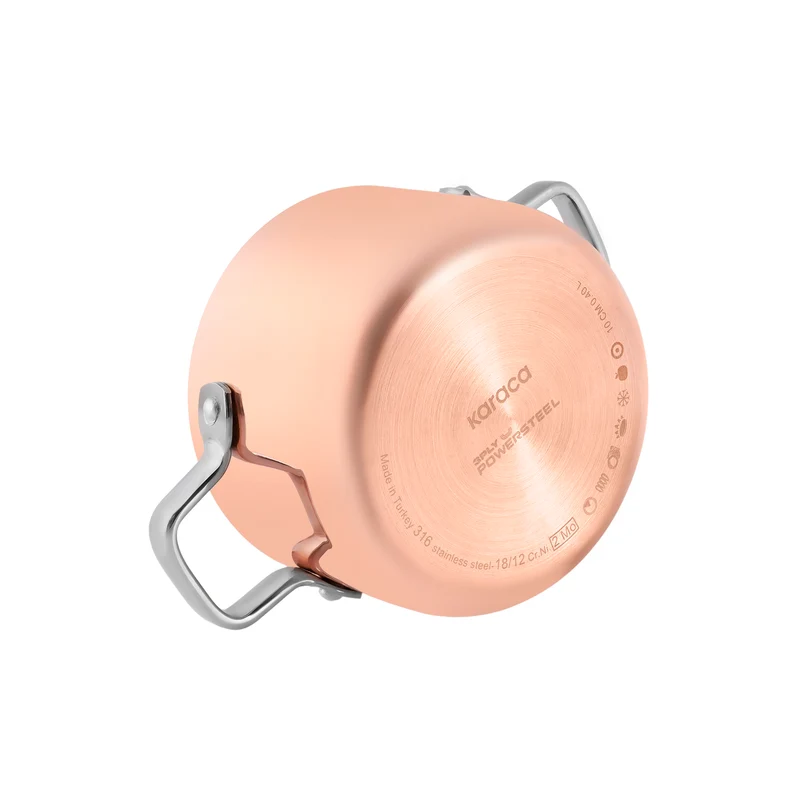 Karaca Powersteel 3Ply 316+ Mini-Edelstahltopf 10 cm, Kupfer