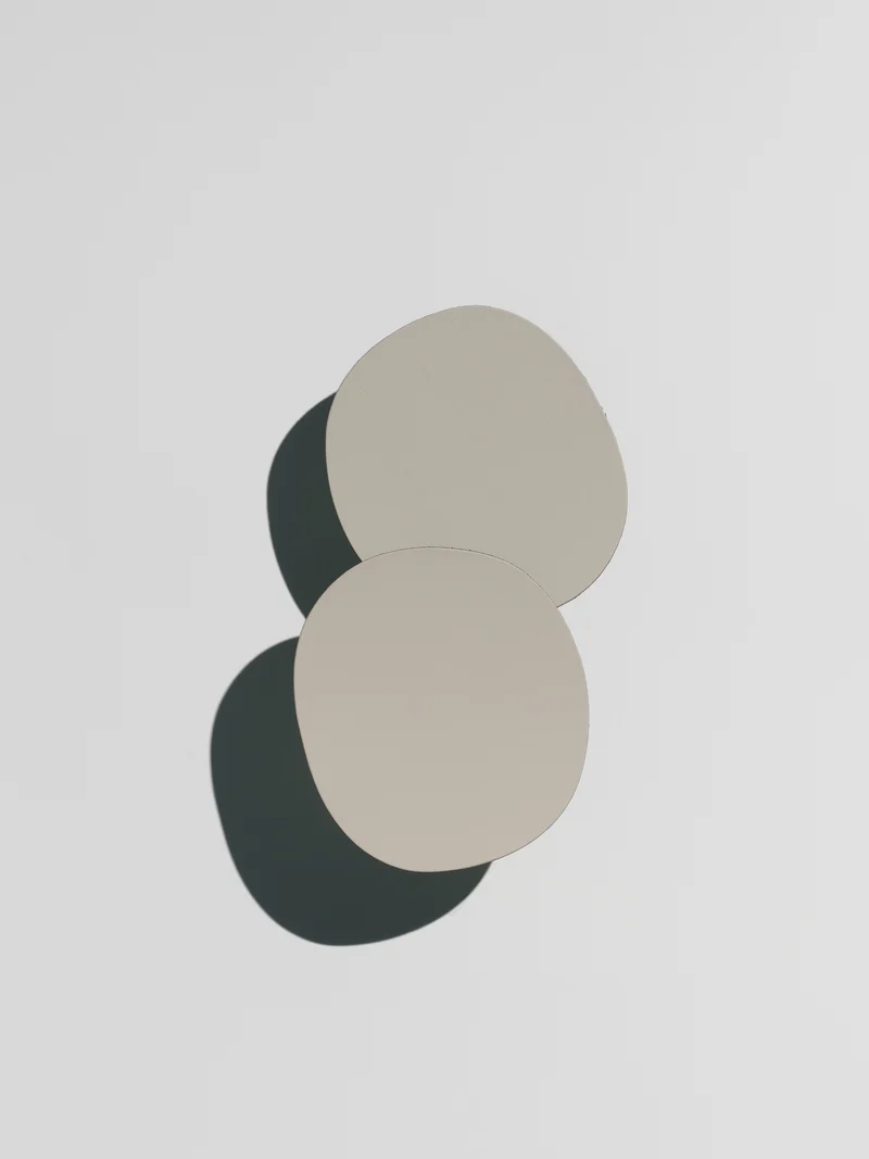 Glass Coasters, greige/ black, set of 2