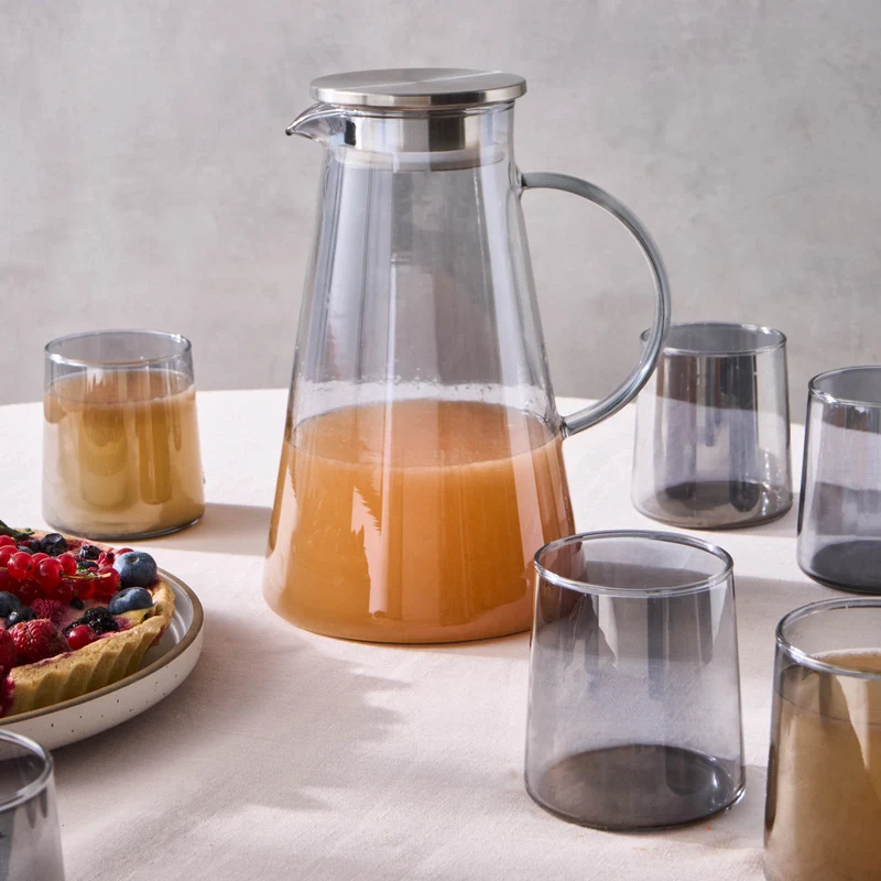 Karaca Serene 7-teiliges Gläser Set, Anthrazit