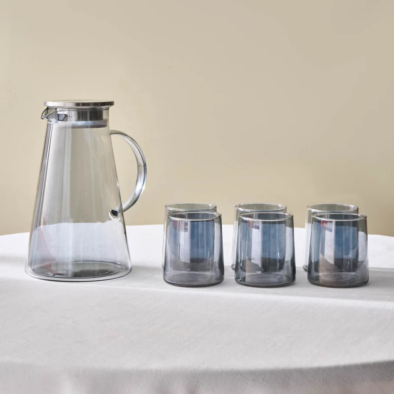 Karaca Serene 7-teiliges Gläser Set, Anthrazit