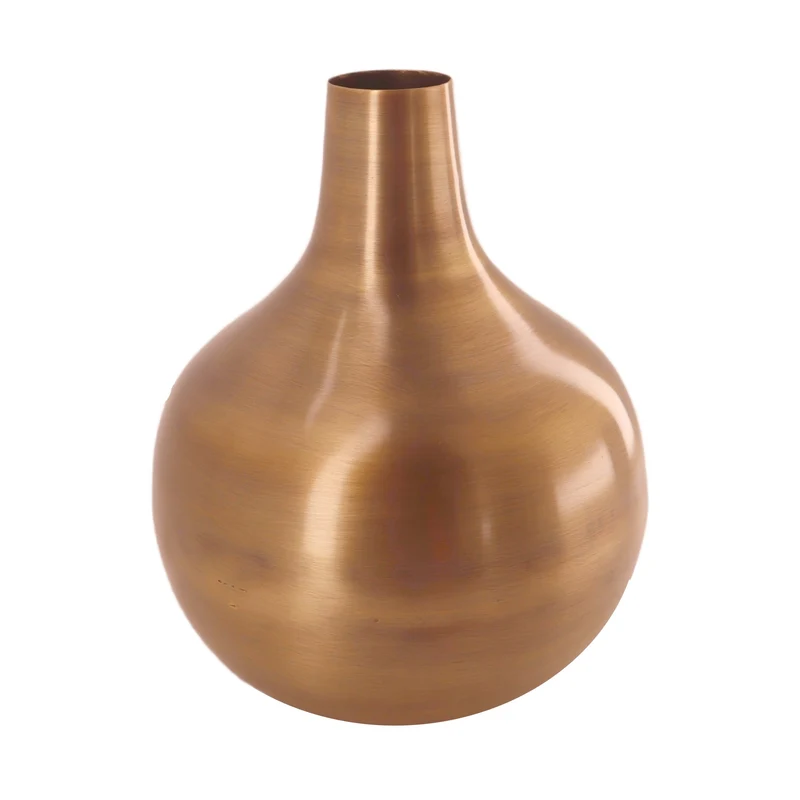 Bottle metal 19.5x19.5x24cm Old gold