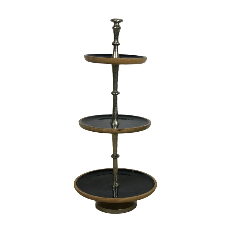 Etagiere wood 75x35x2.5cm Black