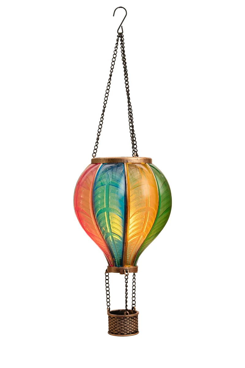 B.O. LUCHTBALLON 40LED MET VLAMEFFECT 29X50CM MULTI 2XAA IP44 BATTERYBOX AAN / 6/18H TIMER / UIT