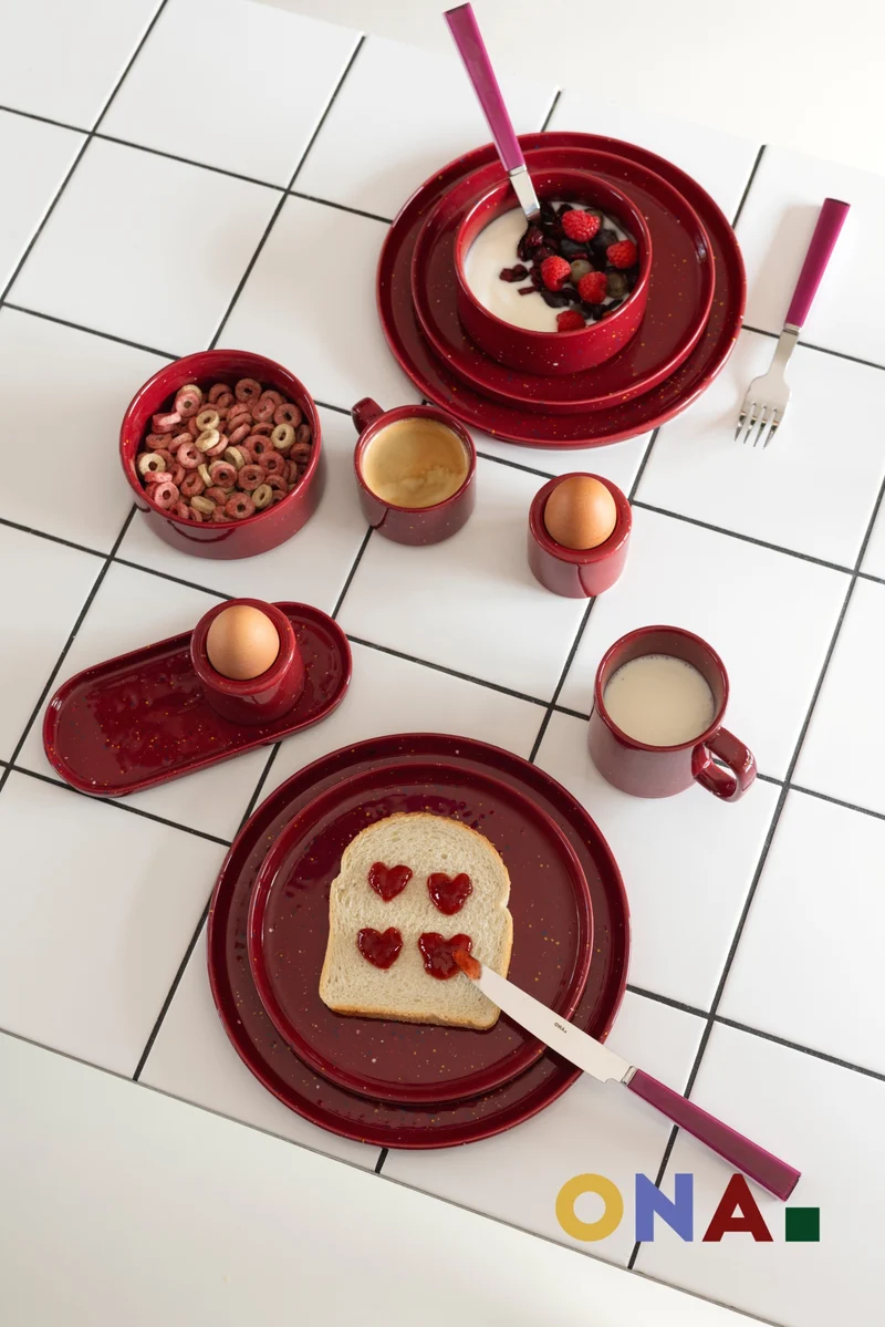 ONA Speiseteller Fika Burgundy ø 25 cm - 4 Stück