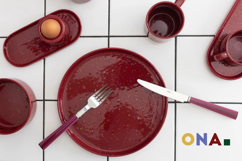 ONA Speiseteller Fika Burgundy ø 25 cm - 4 Stück