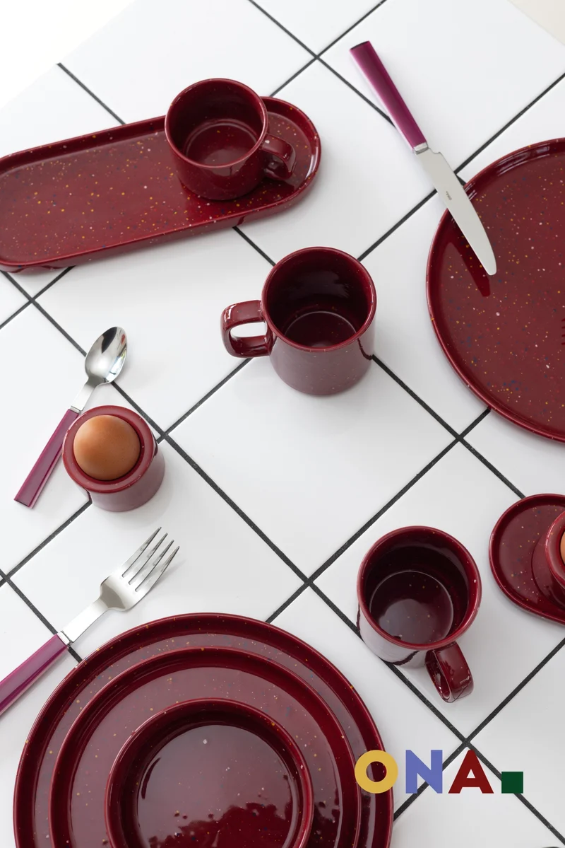 ONA Becher Fika Burgundy 330 ml - 4 Stück